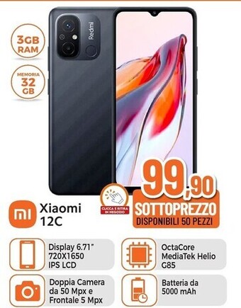 Expert Xiaomi redmi 12c 17 cm (6.71) doppia sim android 12 4g micro-usb 3 gb 32 gb 5000 mah blu offerta