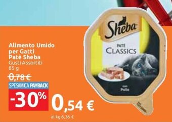 Carrefour Market Alimento Umido per Gatti Patè Sheba Gusti Assortiti 85 g offerta