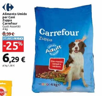 Carrefour Market Alimento Umido per Cani Zuppa Carrefour Gusti Assortiti 4 kg offerta