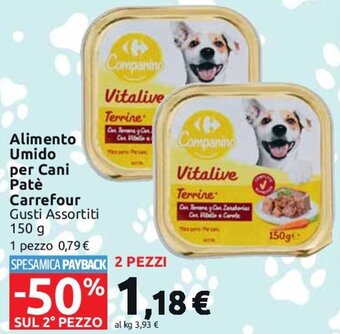 Carrefour Market Alimento Umido per Cani Patè Carrefour Gusti Assortiti 150 g offerta