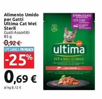 Carrefour Market Alimento Umido per Gatti Ultima Cat Wet Steril Gusti Assortiti 85 g offerta