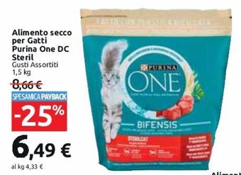 Carrefour Market Alimento secco per Gatti Purina One DC Steril Gusti Assortiti 1,5 kg offerta