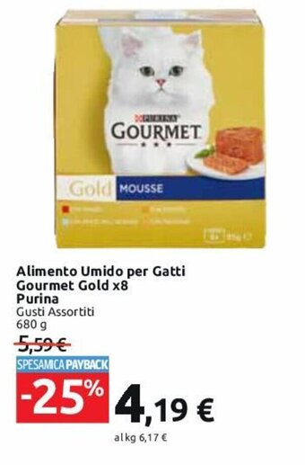 Carrefour Market Alimento Umido per Gatti Gourmet Gold x8 Purina Gusti Assortiti 680 g offerta