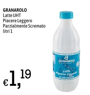 A&O GRANAROLO Latte UHT Piacere Leggero Parzialmente Scremato litri 1 offerta