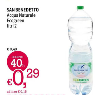 A&O SAN BENEDETTO Acqua Naturale Ecogreen litri 2 offerta