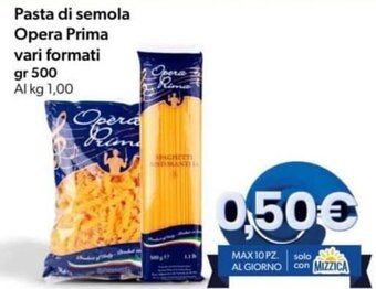 Pasta di semola Opera Prima vari formati gr 500