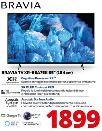 SONY BRAVIA TV XR-65A75K 65" (164 cm)