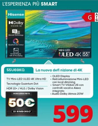 Comet HISENSE TV Mini-LED ULED 4K Ultra HD 55" 55U69KQ offerta