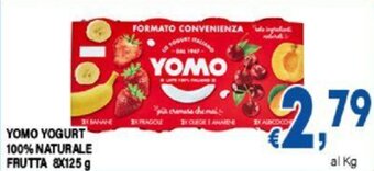 YOMO YOGURT 100% NATURALE FRUTTA 8X125 g