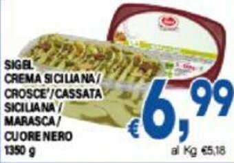 DEM SIGEL CREMA SICILLA NA/ CROSCE/CASSATA SICILIANA/ MARASCA/ CUORE NERO 1350 G offerta