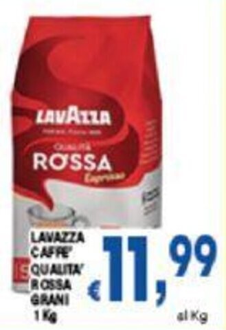 DEM LAVAZZA CAFFE' QUALITA ROSSA GRANI 1 KG offerta