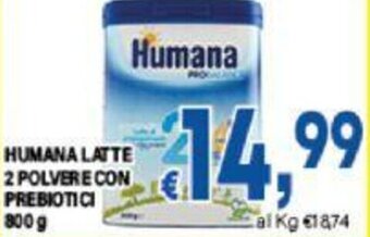 HUMANA LATTE 2 POLVERE CON PREBIOTICI 800 G