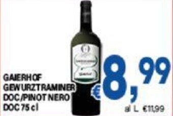DEM GAIERHOF GEWURZTRAMINER DOC/PINOT NERO DOC 75 CL offerta