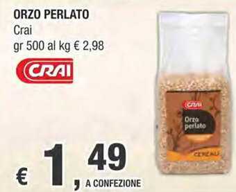 Crai ORZO PERLATO Crai gr 500 offerta