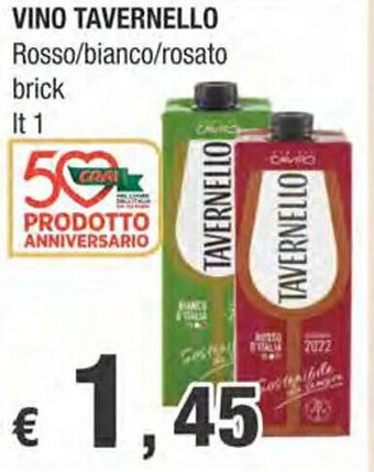 VINO TAVERNELLO Rosso/bianco/rosato lt 1