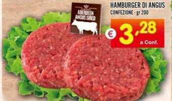 Centro Commerciale Discount HAMBURGER DI ANGUS CONFEZIONE-gr 200 offerta