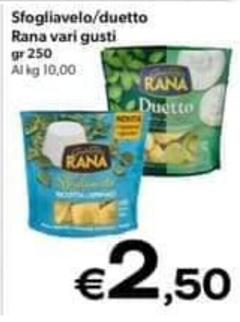 MAX Supermercati Sfogliavelo/duetto Rana vari gusti gr 250 offerta