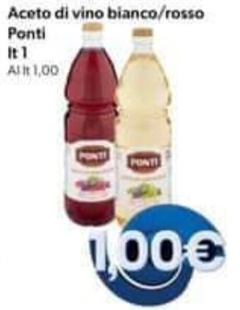 MAX Supermercati Aceto di vino bianco/rosso Ponti lt 1 offerta