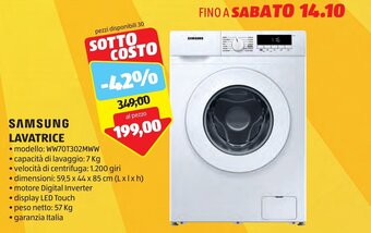 ALDI SAMSUNG LAVATRICE offerta