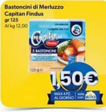 MAX Supermercati Bastoncini di Merluzzo Capitan Findus gr 125 offerta