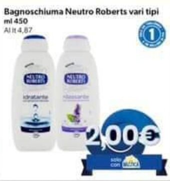 MAX Supermercati Bagnoschiuma Neutro Roberts vari tipi ml 450 offerta