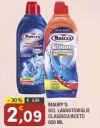 Maury's MAURY'S GEL LAVASTOVIGLIE CLASSICO/ACETO 650 ML offerta