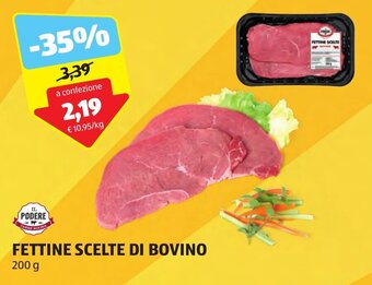 ALDI IL PODERE FETTINE SCELTE DI BOVINO 200 g offerta