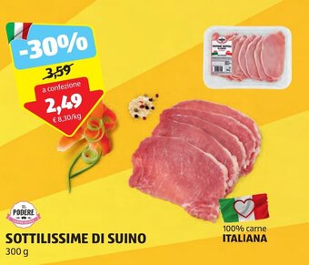 ALDI IL PODERE SOTTILISSIME DI SUINO 300 g offerta