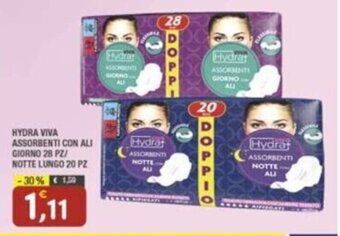 HYDRA VIVA ASSORBENTI CON ALI GIORNO 28 PZ/ NOTTE LUNGO 20 PZ