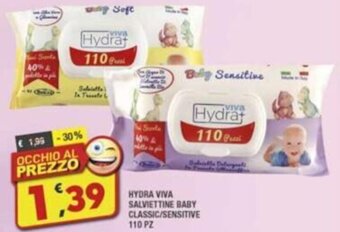 Maury's HYDRA VIVA SALVIETTINE BABY CLASSIC/SENSITIVE 110 PZ offerta