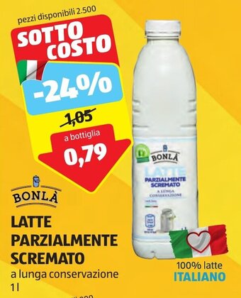 ALDI BONLÀ LATTE PARZIALMENTE SCREMATO 1 l offerta
