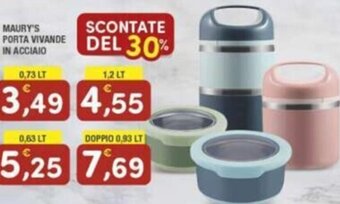 Maury's MAURY'S PORTA VIVANDE IN ACCIAIO 0,73 LT offerta