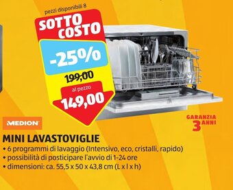 MEDION MINI LAVASTOVIGLIE