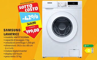 ALDI SAMSUNG LAVATRICE offerta