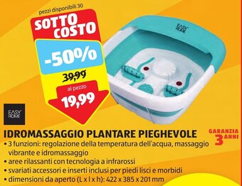 ALDI EASY HOME IDROMASSAGGIO PLANTARE PIEGHEVOLE offerta