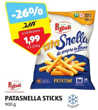 ALDI Pizzoli PATASNELLA STICKS 900 g offerta