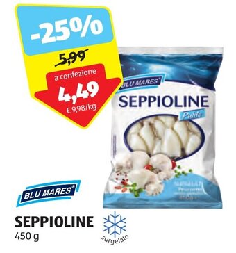 ALDI BLU MARES SEPPIOLINE 450 g offerta