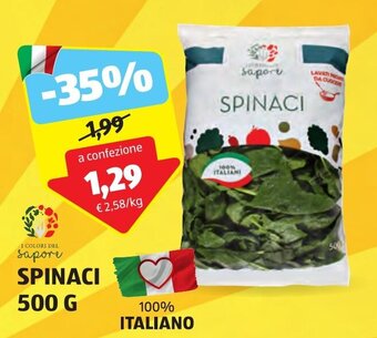 ALDI SPINACI 500 G offerta
