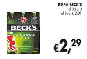 Supermercato Coal BIRRA BECK'S cl 33 x 3 offerta