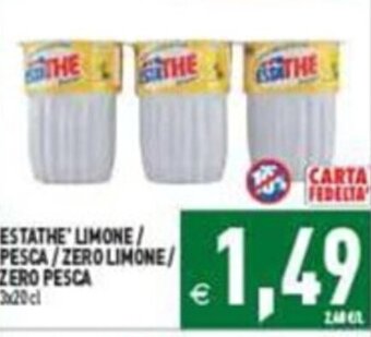 Pim Supermercati ESTATHE LIMONE/ PESCA/ZERO LIMONE/ ZERO PESCA 3x20cl offerta