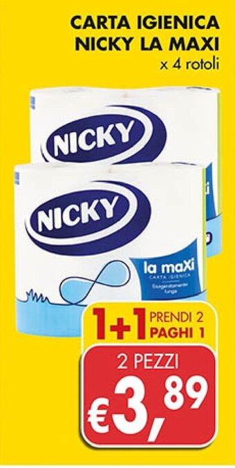 Supermercato Coal CARTA IGIENICA NICKY LA MAXI x 4 rotoli offerta