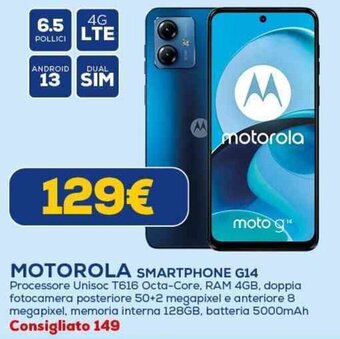 Euronics MOTOROLA SMARTPHONE G14 offerta