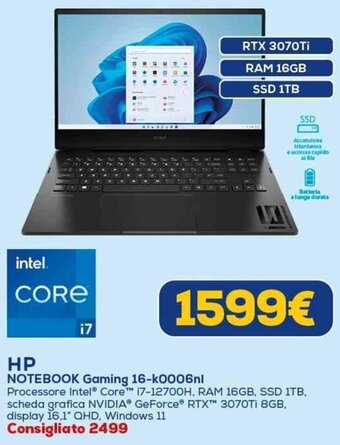 HP NOTEBOOK Gaming 16-k0006nl