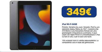 Euronics iPad Wi-Fi 64GB offerta