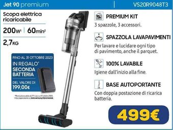 Euronics SAMSUNG Jet 90 premium VS20R9048T3 offerta