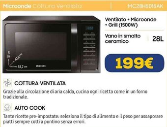 SAMSUNG Microonde Cottura Ventilata MC28H5015AK
