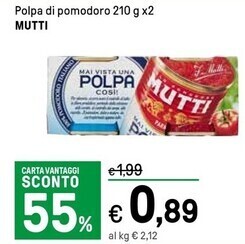 Iper La Grande Mutti polpa di pomodoro offerta