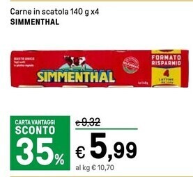 Iper La Grande Simmenthal carne in scatola offerta
