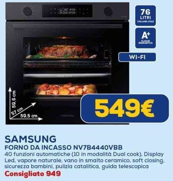 Euronics SAMSUNG FORNO DA INCASSO NV7B4440VBB offerta