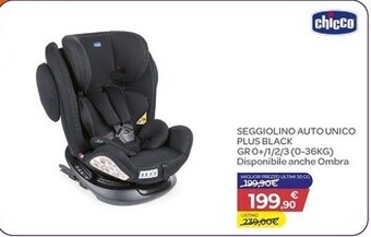 Chicco seggiolino auto unico plus black gr 0+/1/2/3(0-36kg)